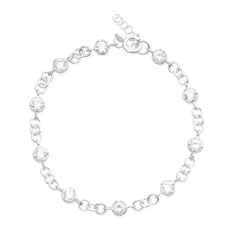 Silver Bracelet with Zircon