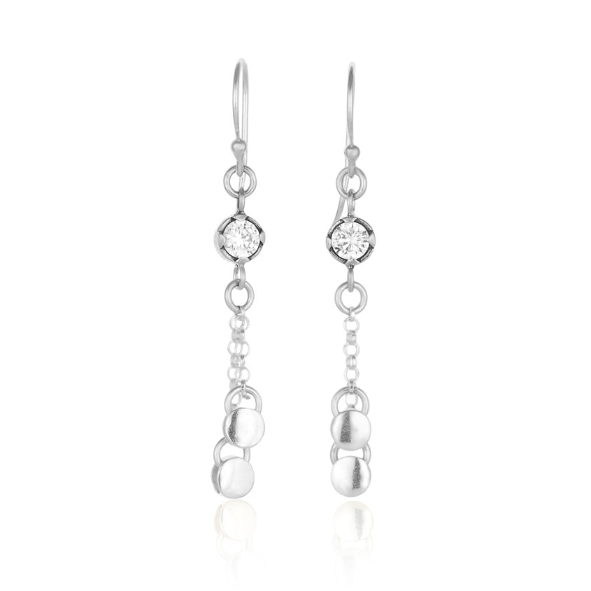 Silver Earrings with Zircon