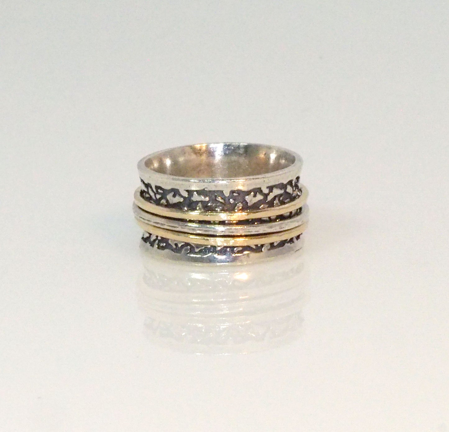 Silver And Gold Filled Spinning Ring