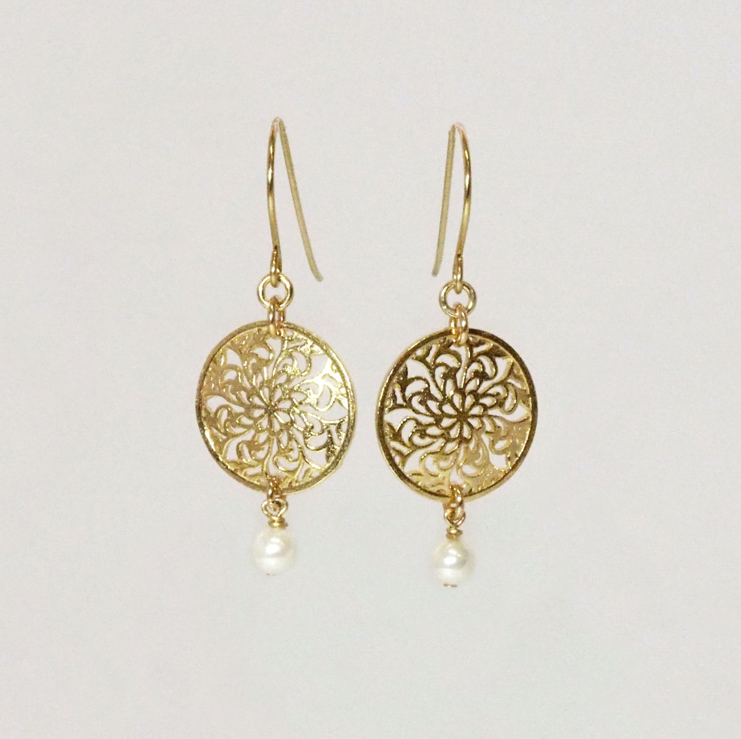 Gold Filled Earrings with Pearl