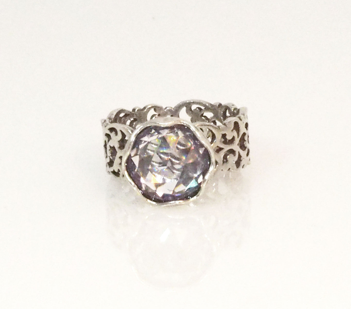 Silver Ring with Zircon