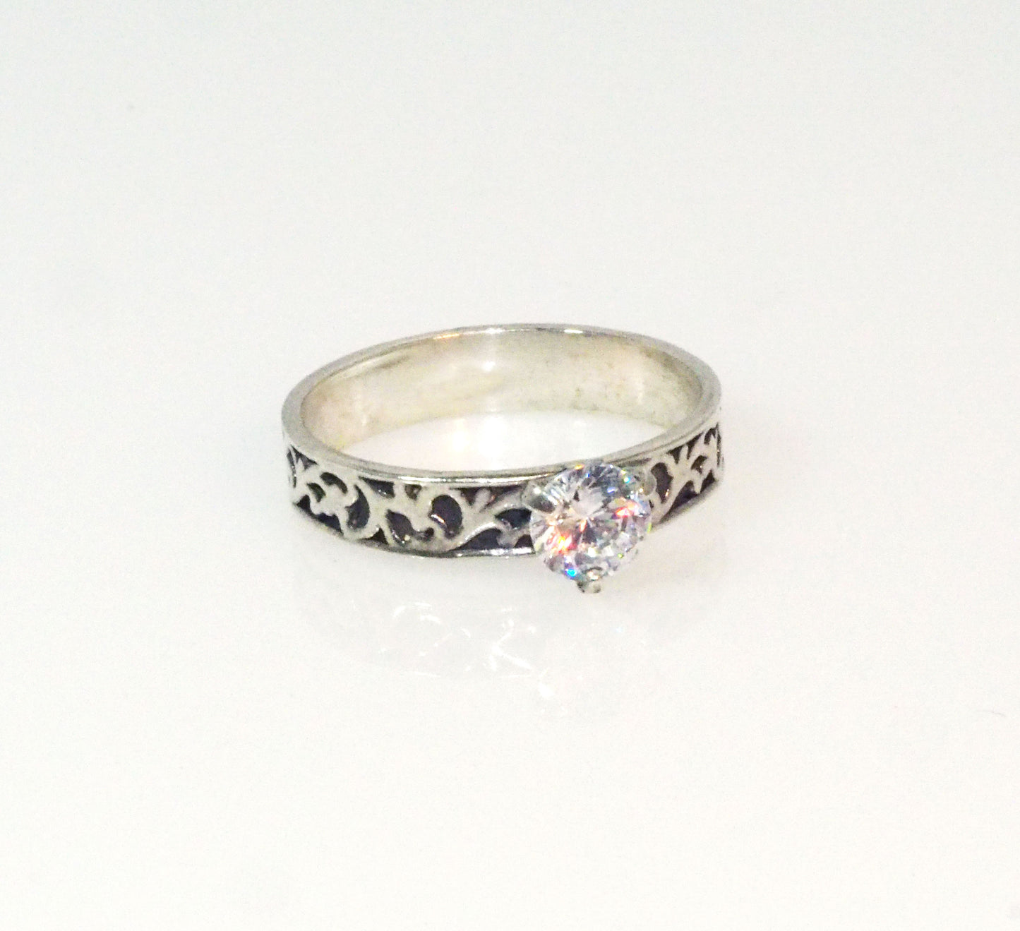 Silver Ring with Zircon
