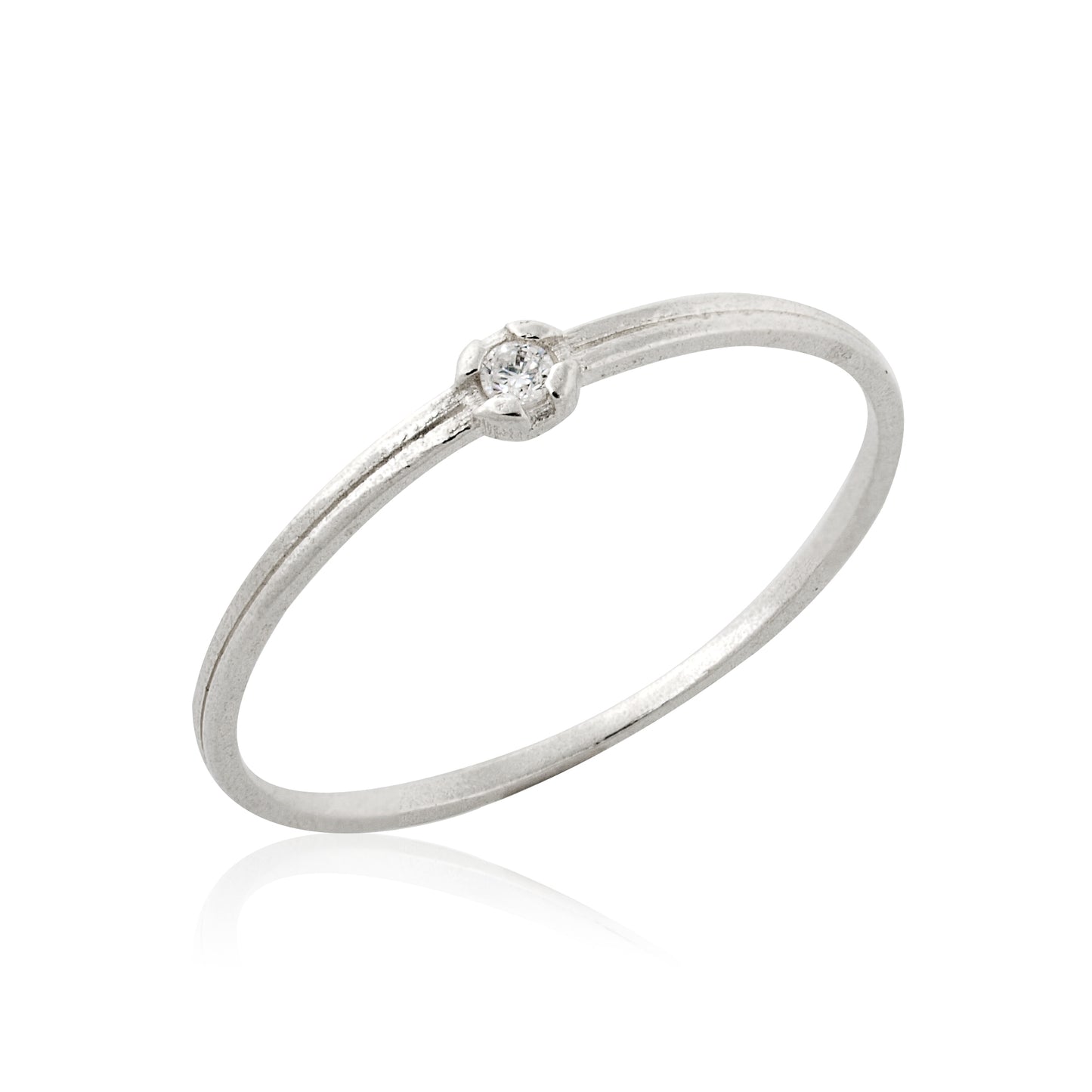 Silver Ring with Zircon