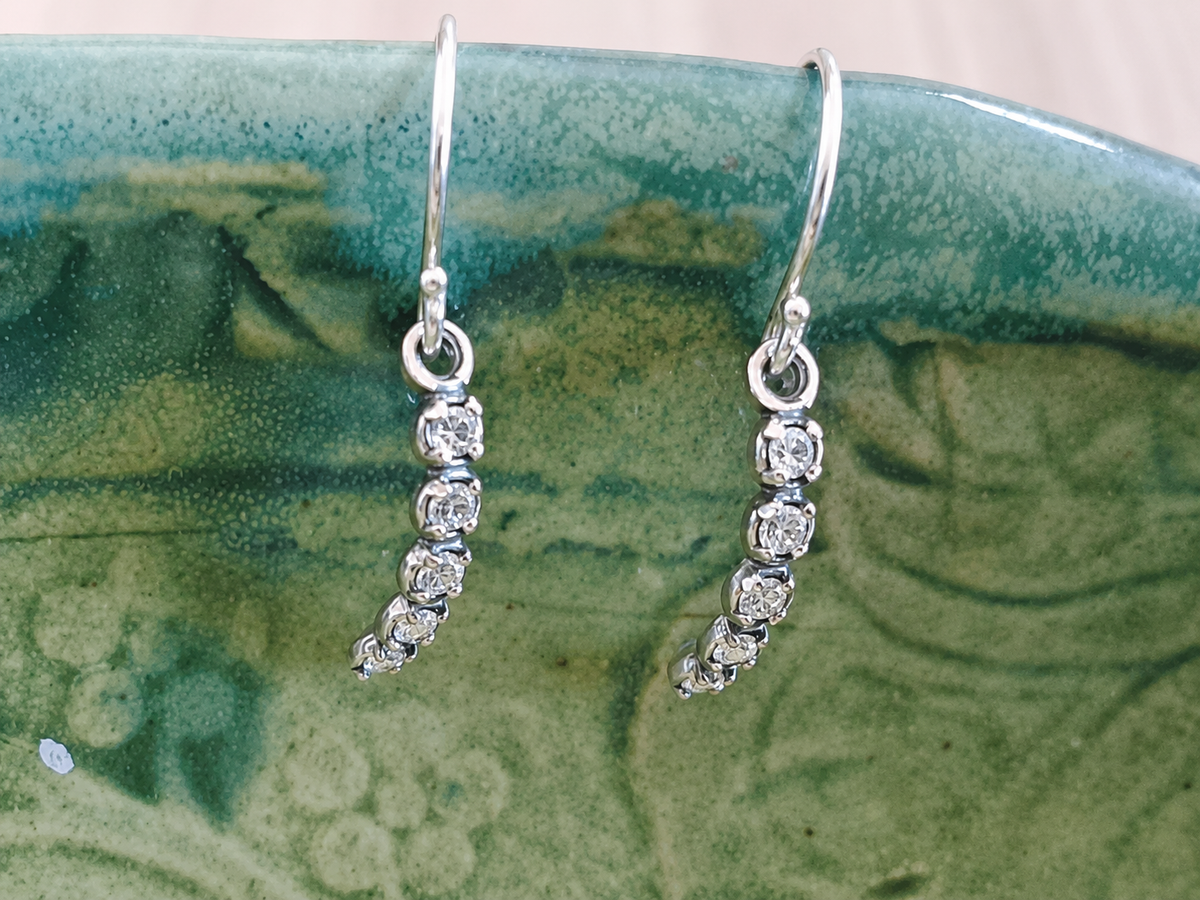 SILVER EARRINGS, CZ 2.0MM