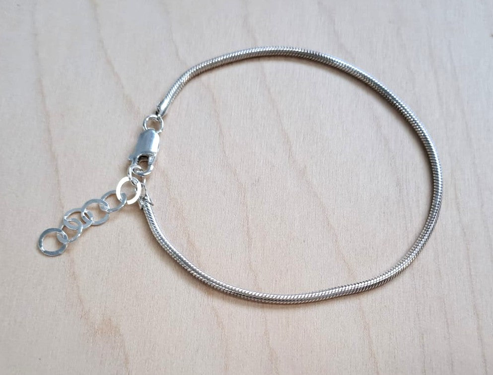 SILVER BRACELET, HEAVY SNAKE (2MM) CHAIN