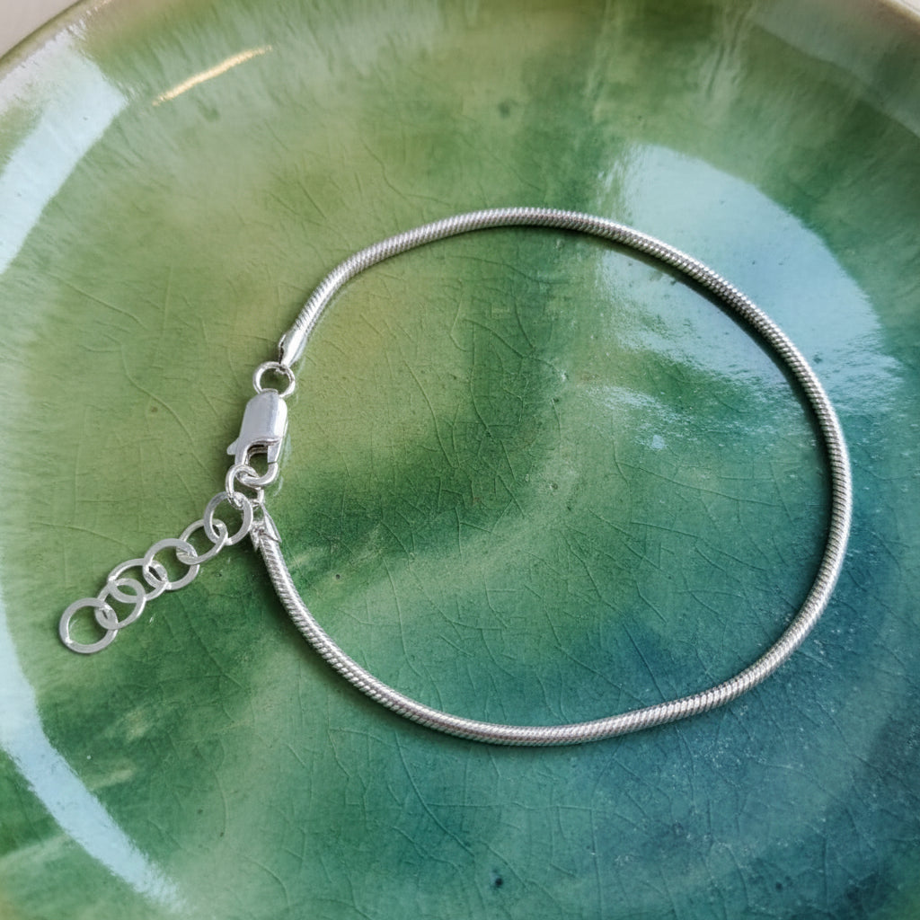 SILVER BRACELET, HEAVY SNAKE (2MM) CHAIN