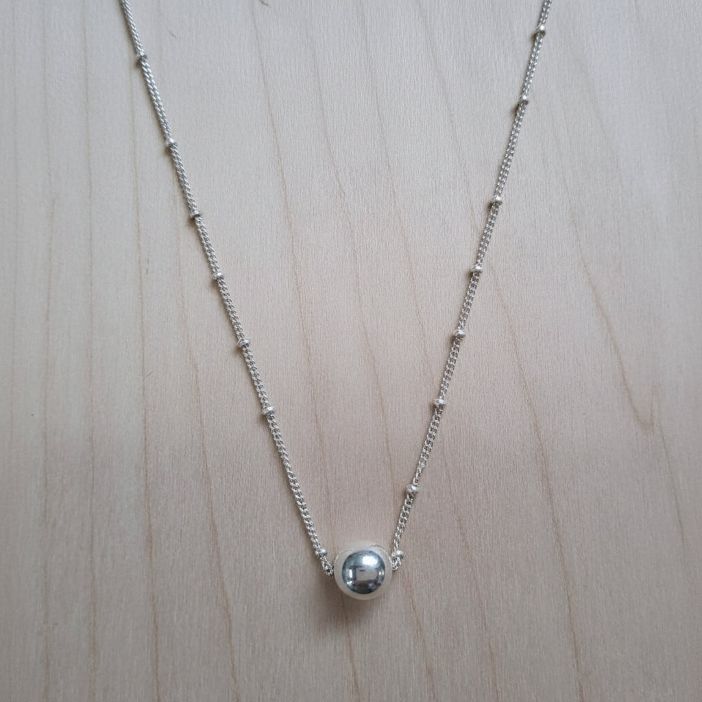 SILVER BEADED CHAIN, 8MM SILVER BALL