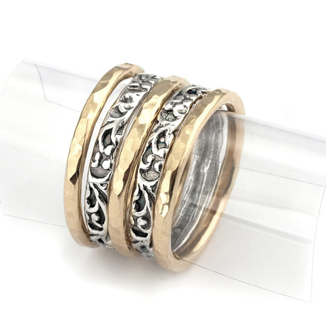 Silver And Gold filled Stack Ring