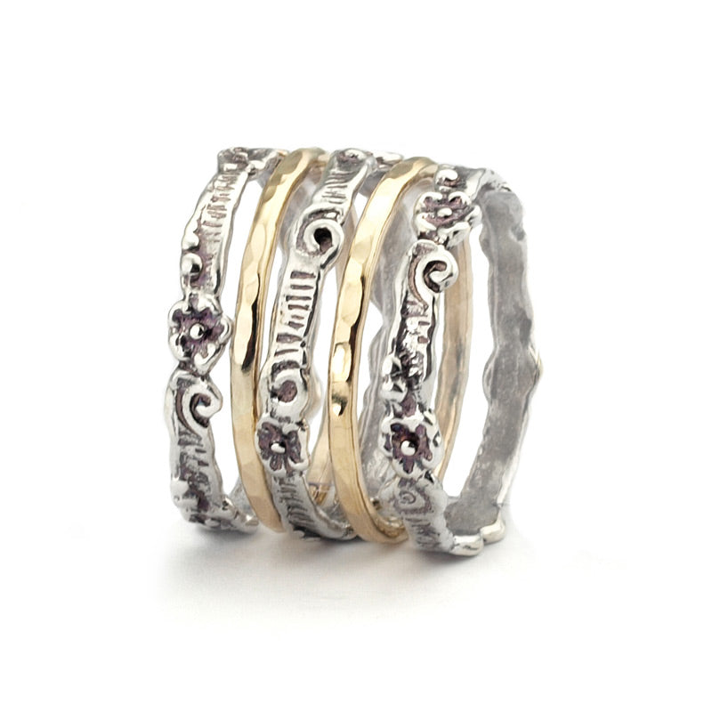Silver And Gold filled Stack Ring