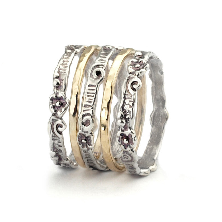 Silver And Gold filled Stack Ring