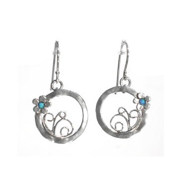 Silver Earrings with Opal