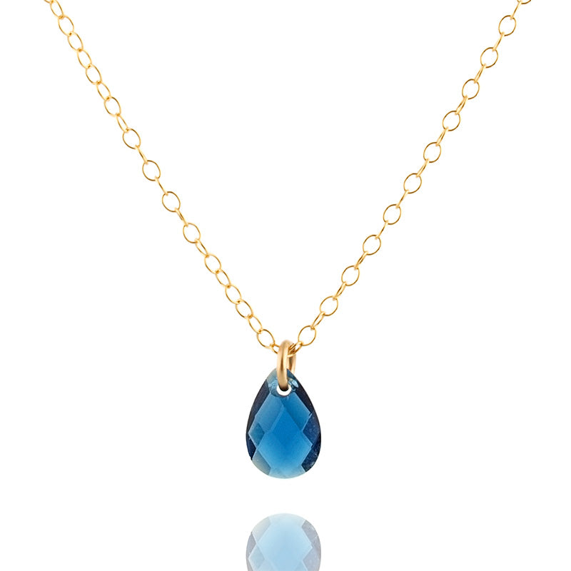 Gold filled necklace with blue Zircon
