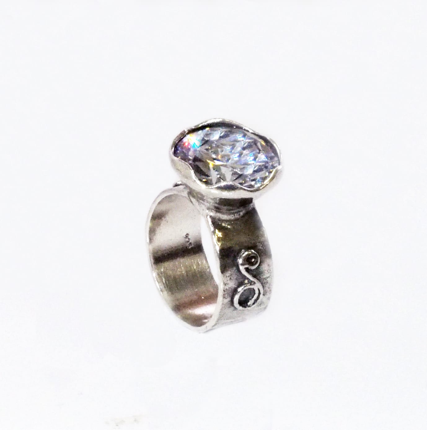 Silver Ring with Zircon