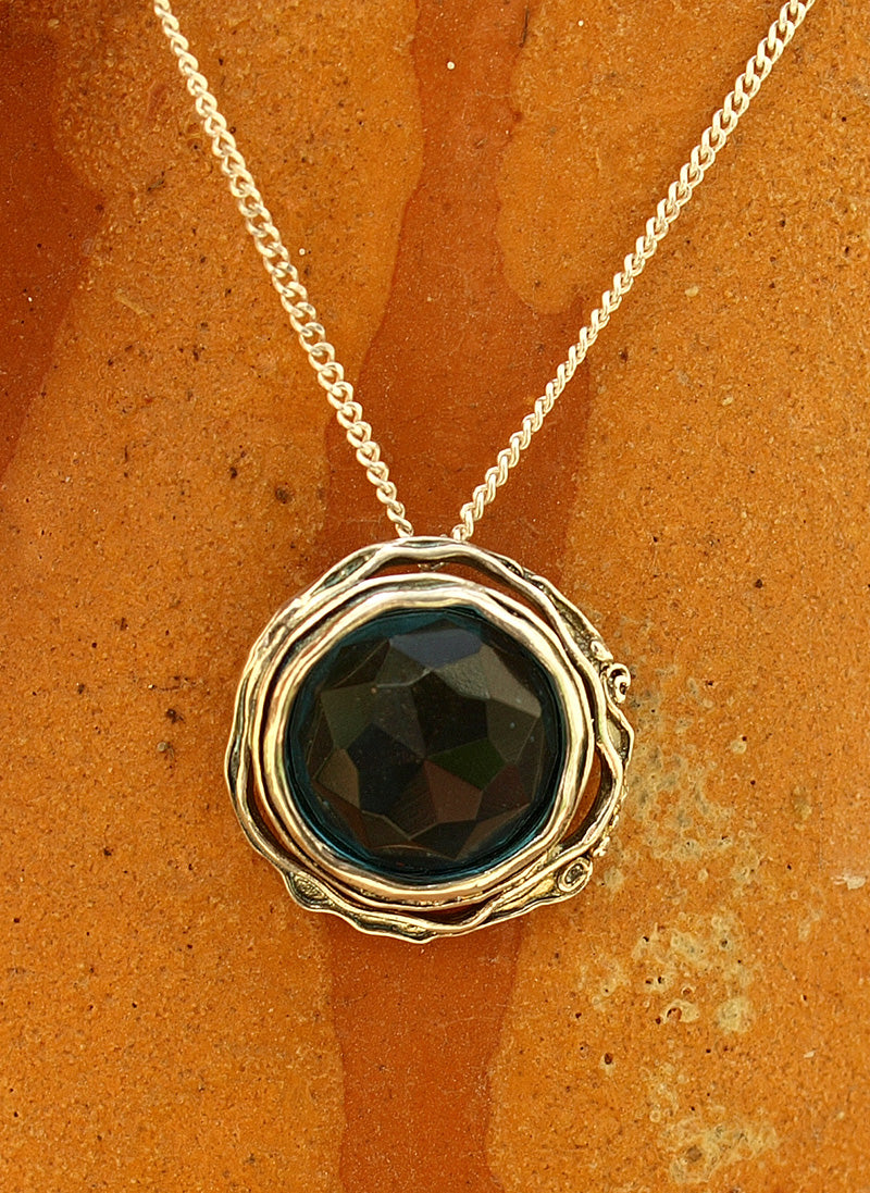 Silver Necklace with Blue Topaz