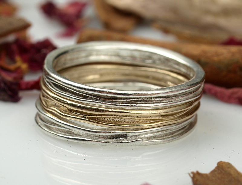 Vermeil and Silver Stack Rings