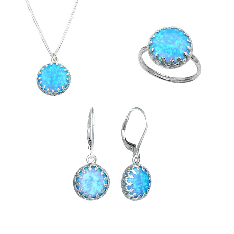 Silver Set with Opal