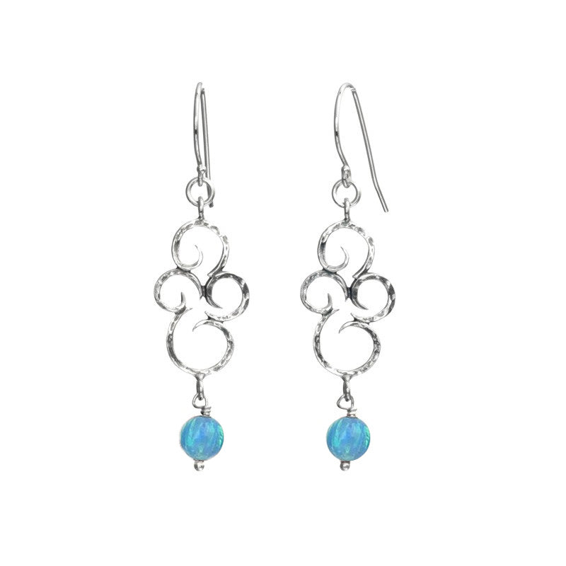 Silver Earrings with Opal