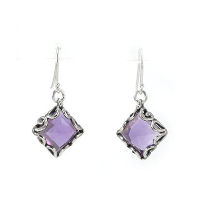 Silver Earrings with Amethyst