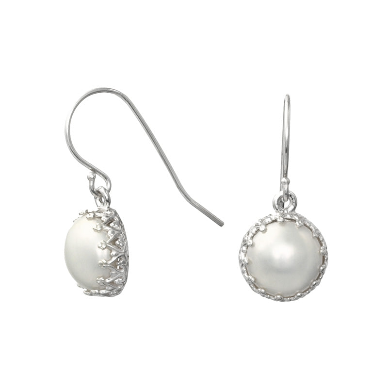 Silver Earrings with Pearls