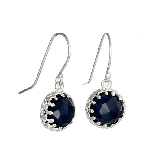 Silver Earrings with Onyx