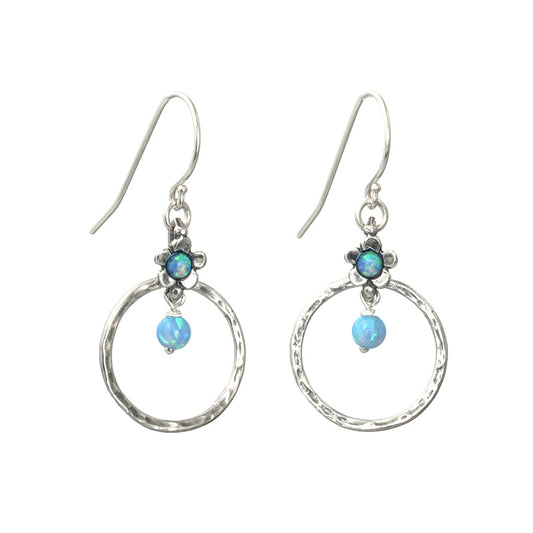 Silver Earrings with Opal