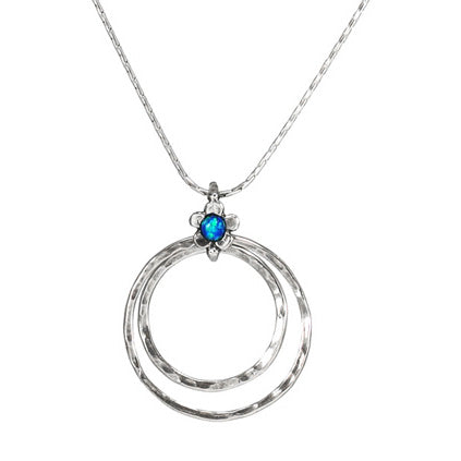 Silver Necklace with Opal