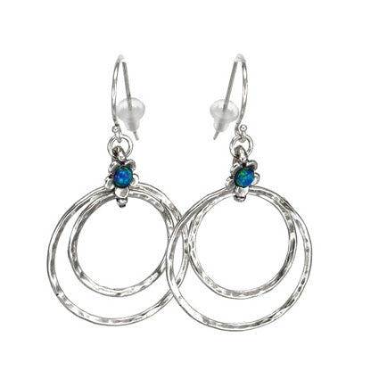 Silver Earrings with Opal