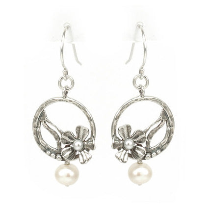 Silver Earrings with Pearls