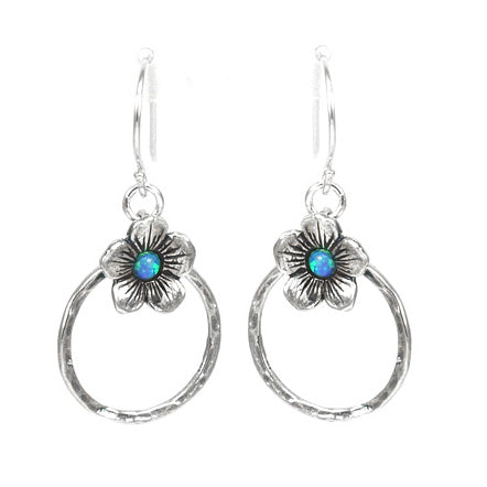 Silver Earrings with Opal