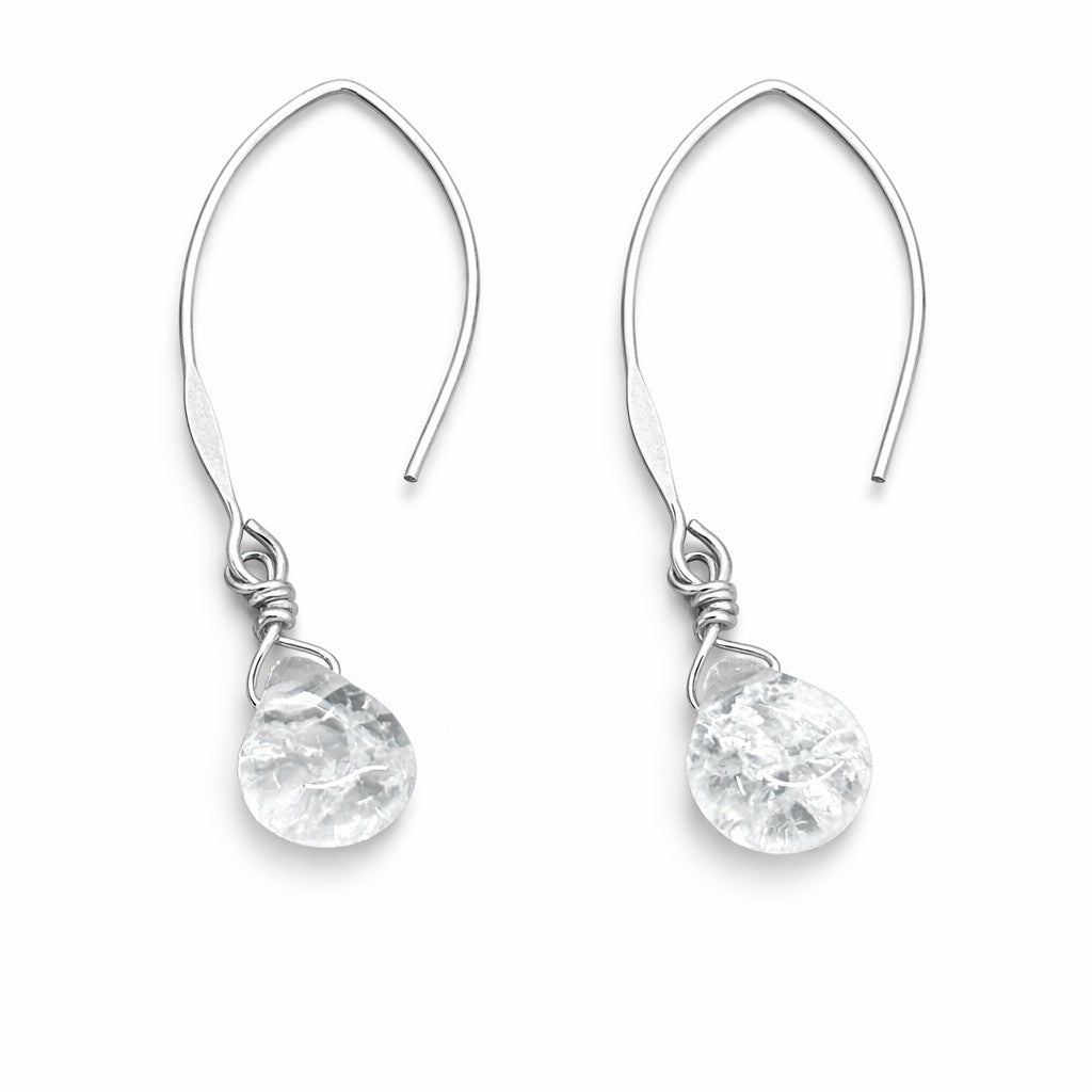 SILVER EARRINGS WITH CRYSTAL DROP