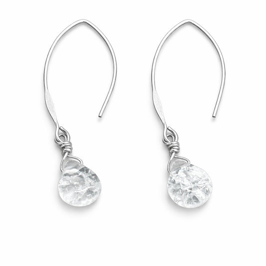 SILVER EARRINGS WITH CRYSTAL DROP