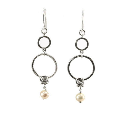 Silver Earrings with Pearls