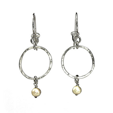Silver Earrings with Pearls
