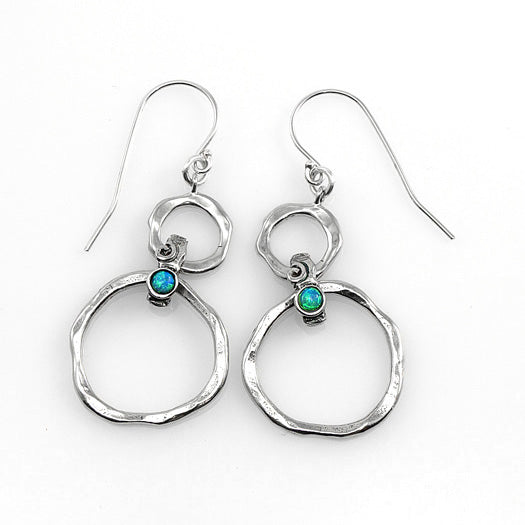 Silver Earrings with Opal