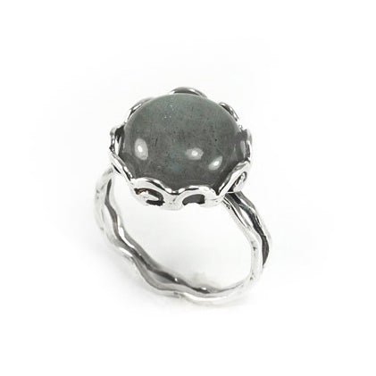 Silver Ring with Labradorite