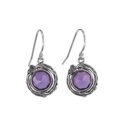 Silver Earrings with Amethyst