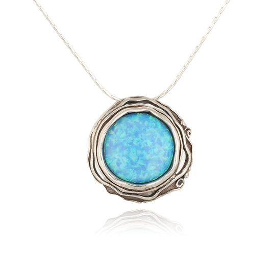 Silver Necklace with Opal