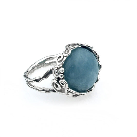 Silver Ring With Aquamarine