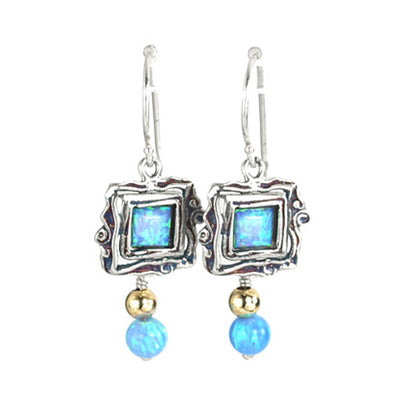 Silver Earrings with Opal