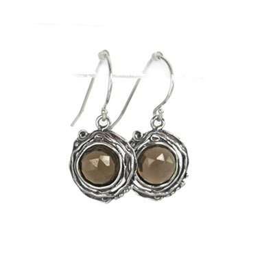 Silver Earrings with Smokyquartz