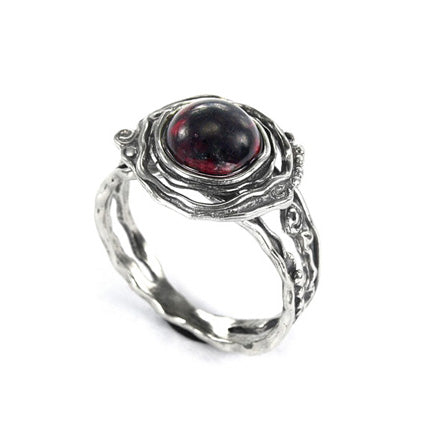 Silver Ring with Garnet