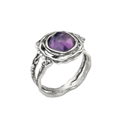 Silver Ring With Amethyst