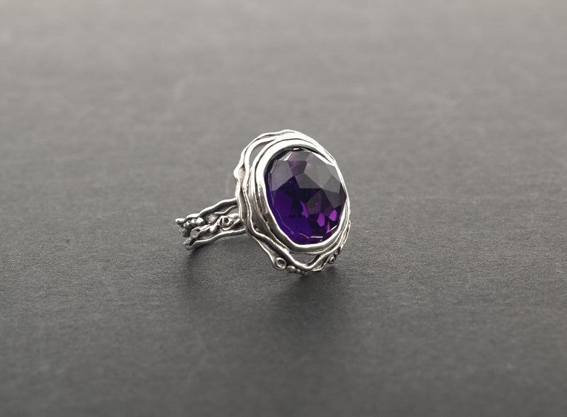 Silver Ring with Amethyst