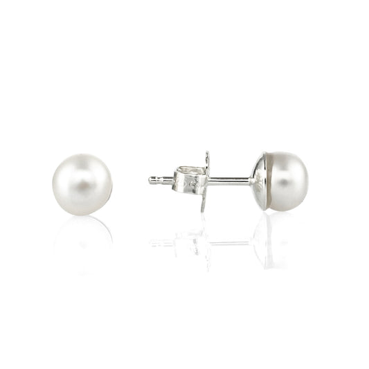 Silver Earrings with Pearl