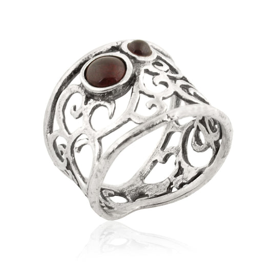 Silver Ring with Garnet