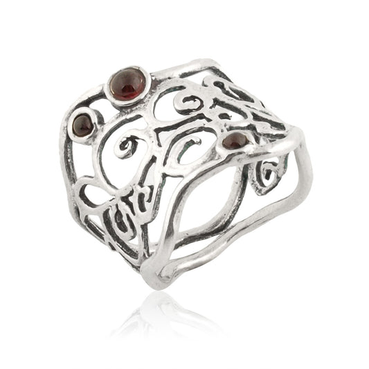 Silver Ring with Garnet