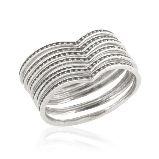 Silver 7 Stack Rings