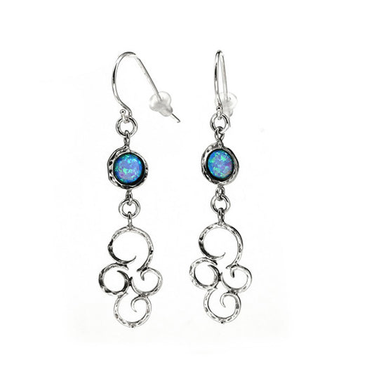 Silver Earrings with Opal