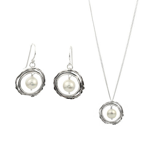 Silver Set with Pearl