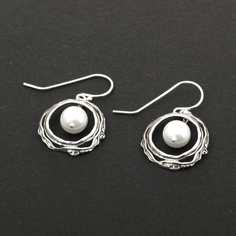 Silver Earrings with Pearl